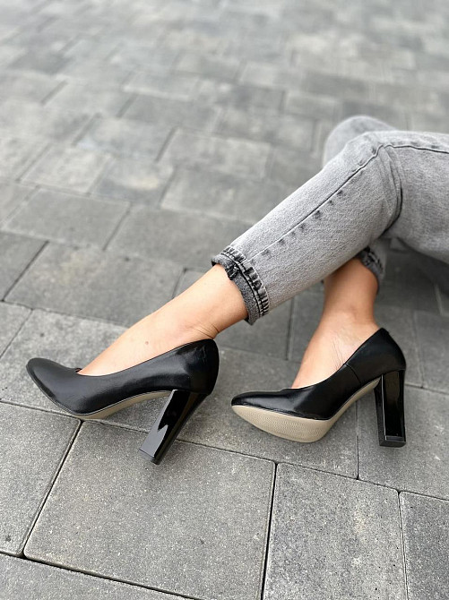 Туфлі жіночі D and V чорні натуральна шкіра каблук 9 см 36 р. (2246) Коломыя - изображение 5
