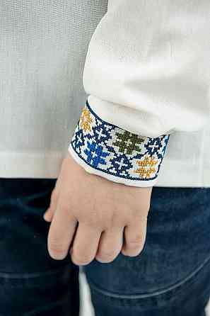 Вышиванка для мальчиков, льняная, молочная, топ Киев