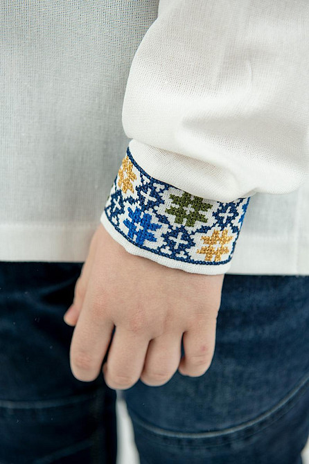 Вышиванка для мальчиков, льняная, молочная, топ Киев - изображение 5