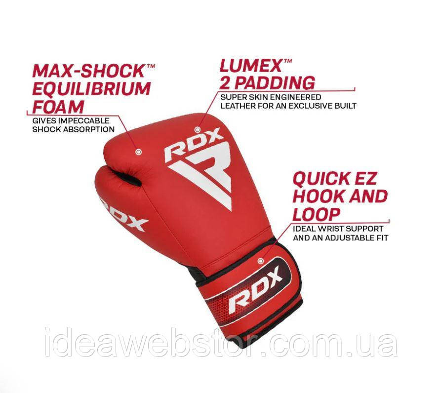 Перчатки для бокса RDX A5 Apex Red тренировочные для спарринга 14 ун. Киев - изображение 10