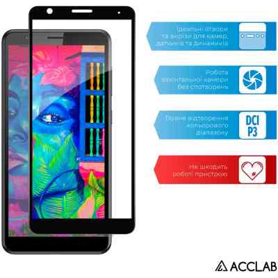 Стекло защитное ACCLAB Full Glue ZTE Blade A31 Plus Black (1283126523083) Винница