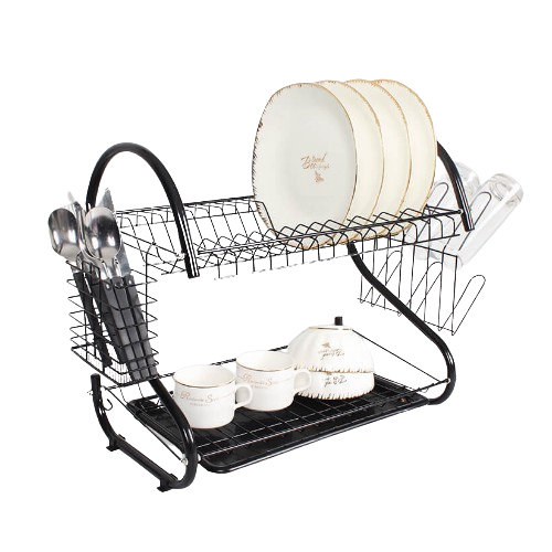 Сушарка для посуду двоярусна довга MR-1025-38-BLACK Basic Maestro Житомир - изображение 1