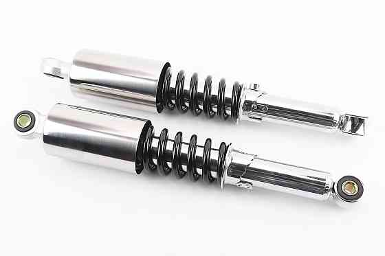 Амортизатор задній JH/CB/CG - 340мм*d58мм (втулка 12мм / втулка 10мм) зі склянкою регул., чорний к-кт 2шт Київ