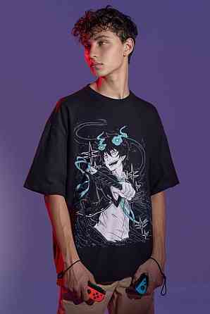 Футболка мужская аниме Блуе Ексоркист Каваии Фуннй оверсайз (S/M/L) Черний AnimeJ0835 Днепр