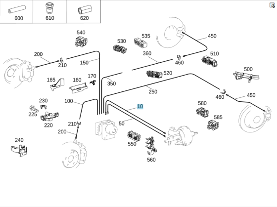 Mercedes-Benz  A1664207926 Гальмівна трубка від головного циліндра до штуцера "PC" гідравлічного блоку ML/GLE W166 GL/GLS X166 GLE Coupe C29 Одеса