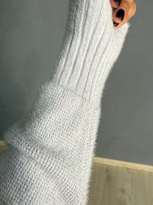Свитер женский Fancy Matinee 7571 вафельный из ангоры оверсайз, светло-серый, one size Киев - изображение 8
