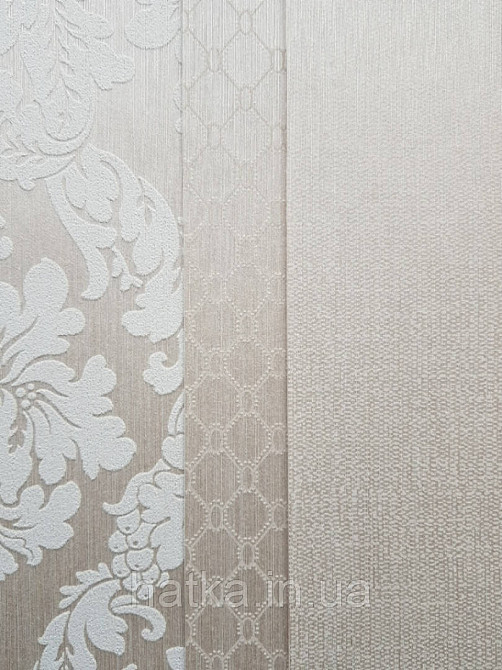 Текстильні шпалери на флізелін Da capo RaschTextil 085555 однотонні смужка кави з молоком з золотом Київ - фото 2