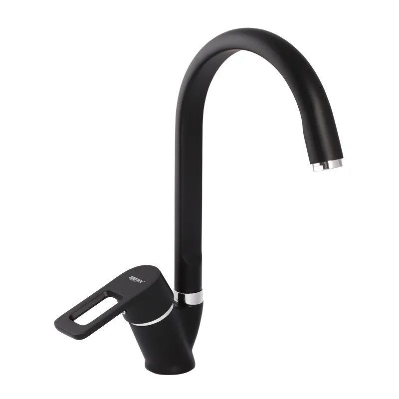 Кухонный смеситель Zerix Z5130-6 черный ZX0356 Харьков - изображение 1