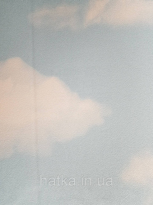 Шпалери вінілові на флізеліні AdaWall Ada Kids метрові дитячі небо з хмарами великі білі на яскраво-блакитному Київ - фото 2