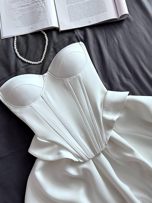 Женское романтическое платье с корсетом костюмка люкс. Молочный, 44/46 Одесса - изображение 4