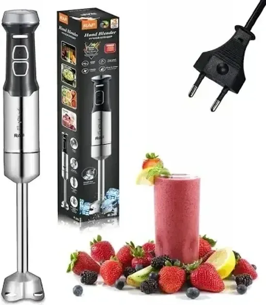 Блендер занурювальний Domotec/RAF R-365 900Вт, 4 леза, турборежим, нержавіюча сталь, сірий Одеса - фото 1