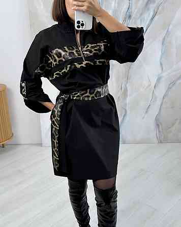 Женское платье с леопардовыми вставками тиар Одесса