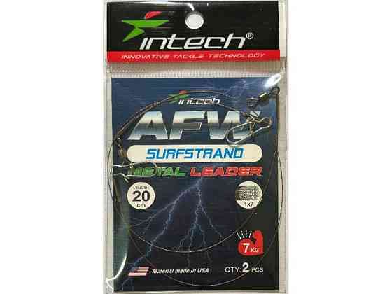 Повідець металевий 0,25мм 7кг 20см (2шт/уп) AFW Surfstrand 1х7 ТМ INTECH Київ