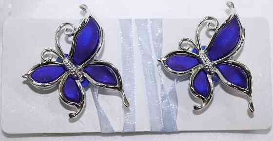 Магніти для штор і гардин (135м) Карнер набір 2 шт Синій з сріблястим (81-043) Київ