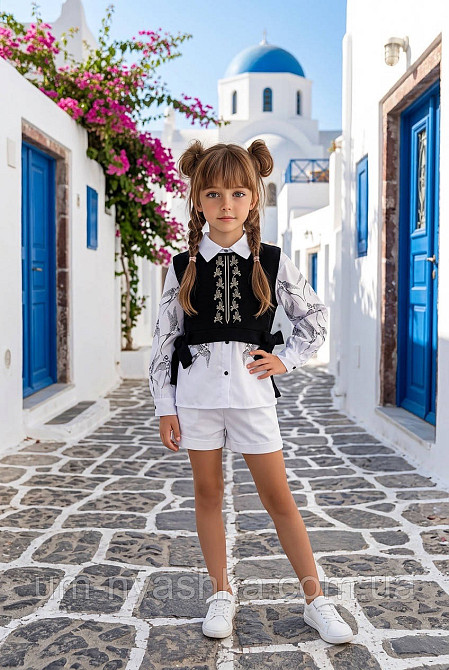 Белая рубашка + жилетка с вышивкой 134-152 Кривой Рог - изображение 4