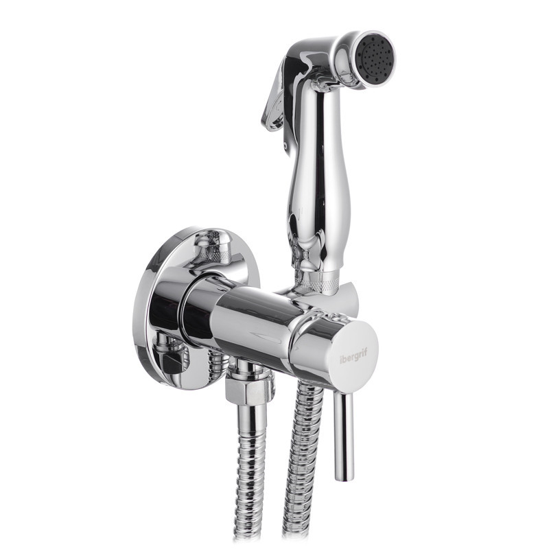 Смеситель встроенный для гигиенического душа с лейкой Ibergrif M22004 латунь/хром (IB0082) Черновцы - изображение 1