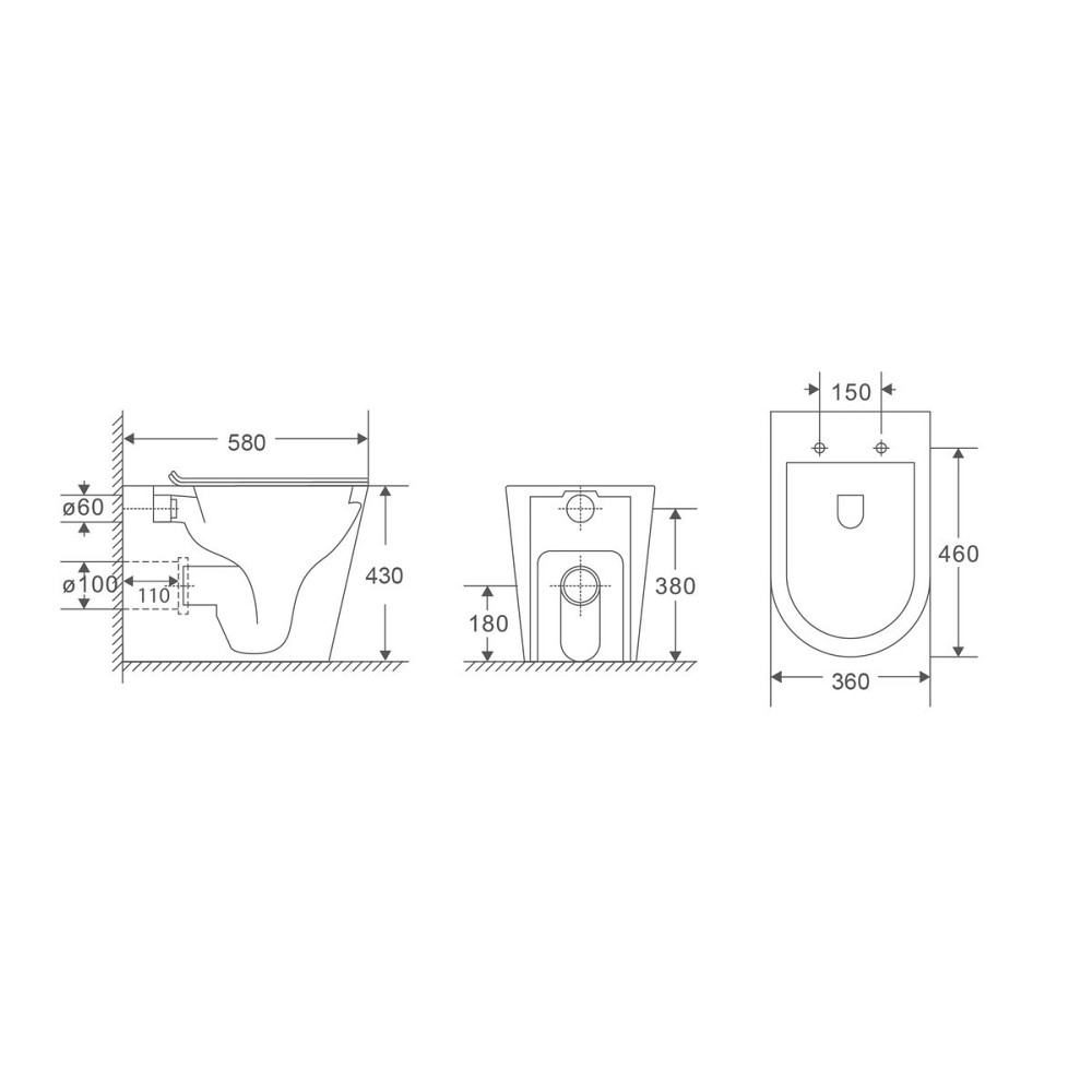 Унітаз підлоговий безбачковий MIXXUS PREMIUM BEVEL-0701-T1 580х365х430mm, система змиву TORNADO 1.0  ( MP6597 ) 39376 Харків - фото 3