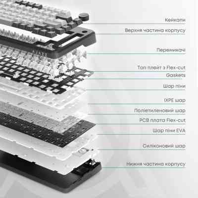 Клавіатура Ajazz AK820 MAX Magnetic Switch RGB USB White (AK820MAX-WM-PWB) Вінниця