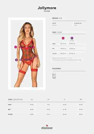 Корсет Obsessive Jollymore corset XL/2XL Sex Aura Київ