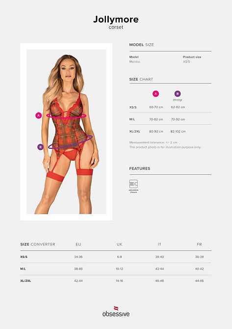 Корсет Obsessive Jollymore corset XL/2XL Sex Aura Київ - фото 5