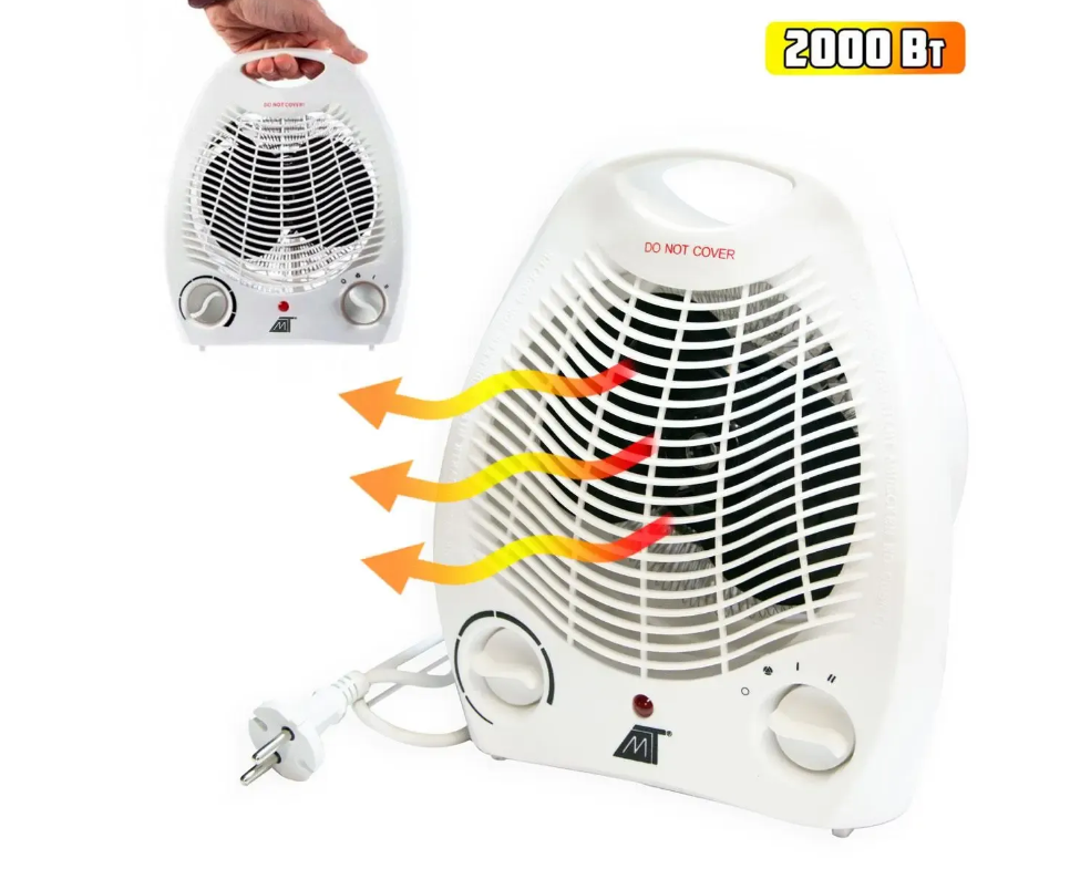 Тепловой вентилятор DOMOTEC MS-5901 2000 Вт с термостатом, 3 режима, защита от перегрева, для обогрева Одесса - изображение 10