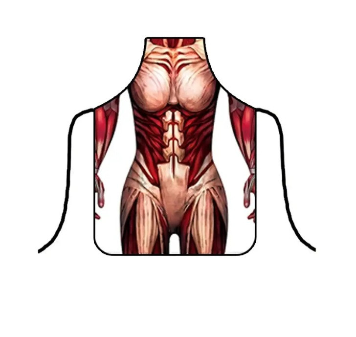 Прикольный фартук с анатомией мужских мышц 75 на 60 см разноцветный Киев - изображение 2