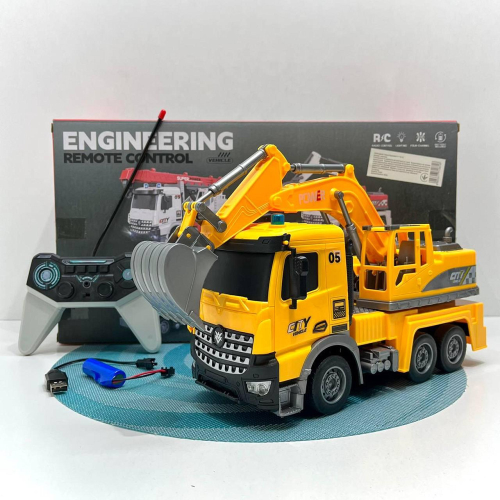 Машинка будтехніка на радіокеруванні акумулятор підсвічування рухомі деталі Жовта (YJ-113-1-2) Чернігів - фото 9