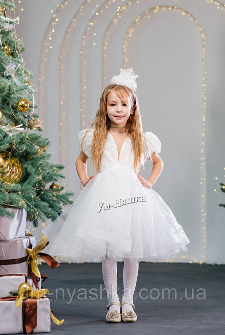 Платье Белое нарядное с блестками для девочки Кривой Рог - изображение 2