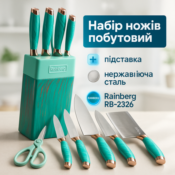 Набор литых ножей для кухни, Ножи кухонные профессиональные, Набор ножей красивый и универсальный SD-49 Львов