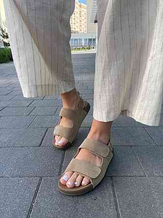ALLSY Босоніжки жіночі бежеві з натуральної замші ALLSY R3268-15 літні відкриті/Бісоніжки на ли Коломыя