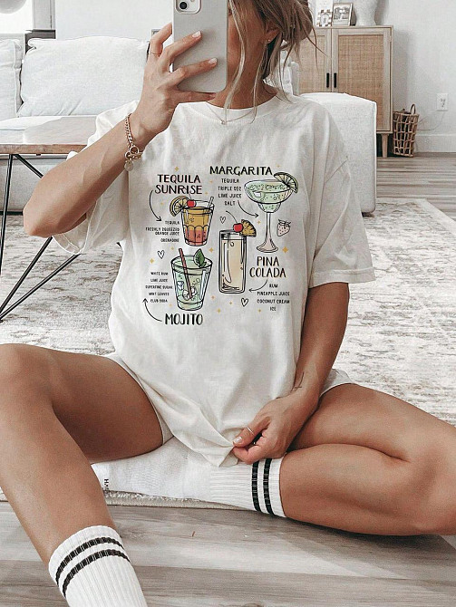 Футболка жіноча з принтом  48 Біла 2664087588 Дніпро - фото 1