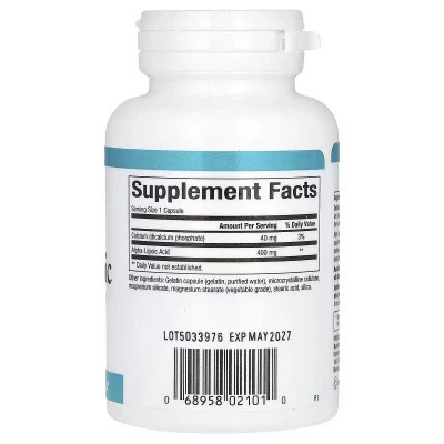 Витаминно-минеральный комплекс Natural Factors Альфа-липоевая кислота, 400 мг, Alpha-Lipoic Acid, 60 капсул (NFS-02101) Винница - изображение 2