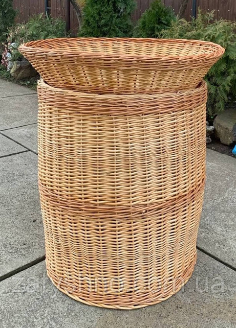 Корзина высокая с крышкой-корзинкой плетеная Киев - изображение 4