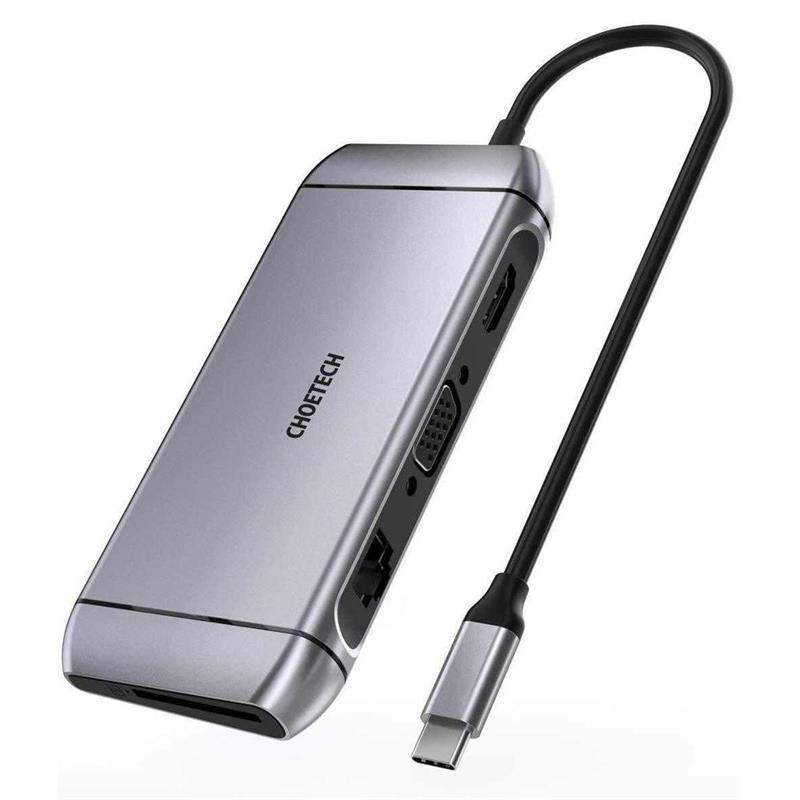 Концентратор Choetech HUB-M15 9 in 1 USB-C Multiport Adapter Сірий Харків - фото 1