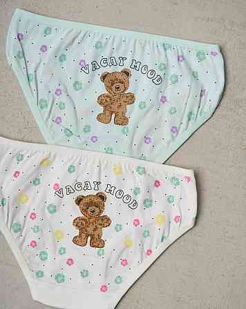 Пастельные детские трусики на девочку - Vacay mood Мишка 5 шт Nicoletta 116760 5-6 Киев