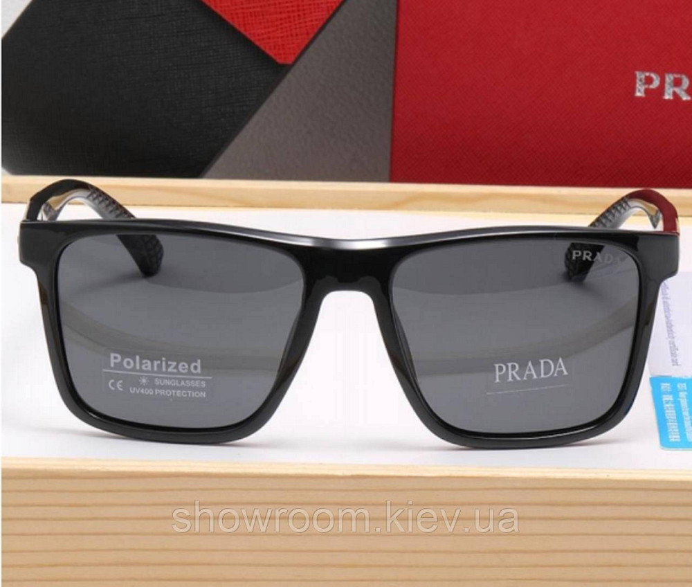 Сонцезахисні окуляри Pr чоловічі з поляризацією (69053) чорні Київ - фото 2