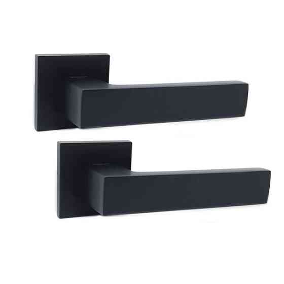 Ручка для дверей на квадратній розетці Кедр Ультра 21.210 MBP чорний матовий Київ