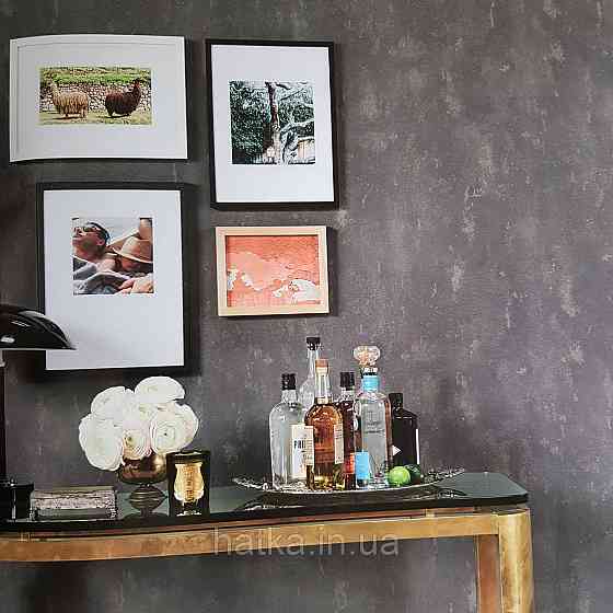 Обои метровые винил на флизелине Decowall Retro под бетон под штукатурку серые металлик Киев