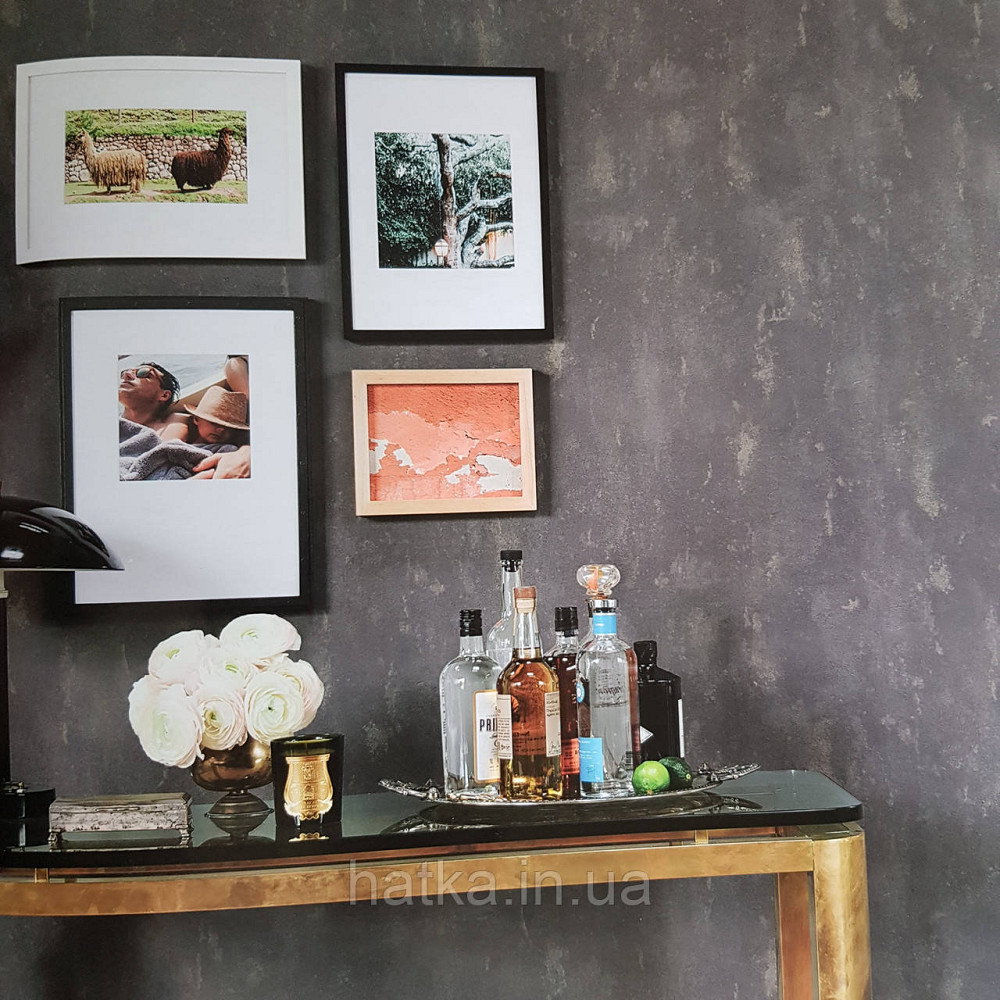 Обои метровые винил на флизелине Decowall Retro под бетон под штукатурку серые металлик Киев - изображение 1