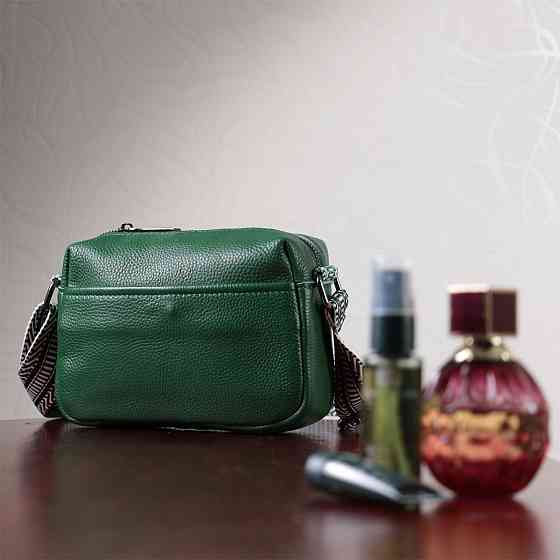 Сумка на одне відділення для стильних жінок із натуральної шкіри Vintage 22603 Зелена Київ