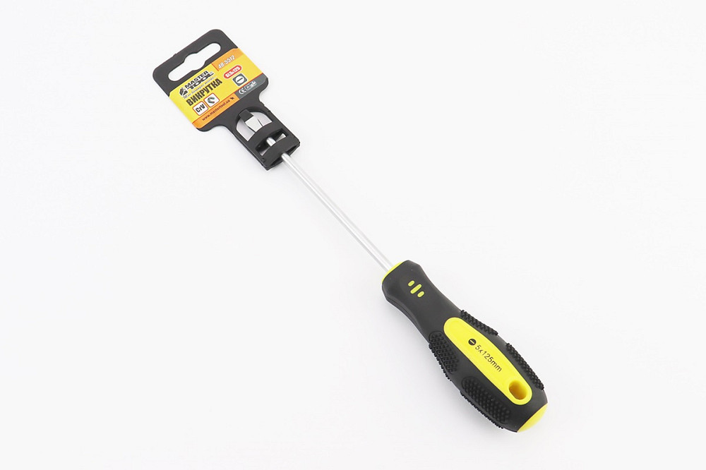 Викрутка магнітна шліцева SL5x125мм ручка з TPR покриттям 48-5512 Київ - фото 1