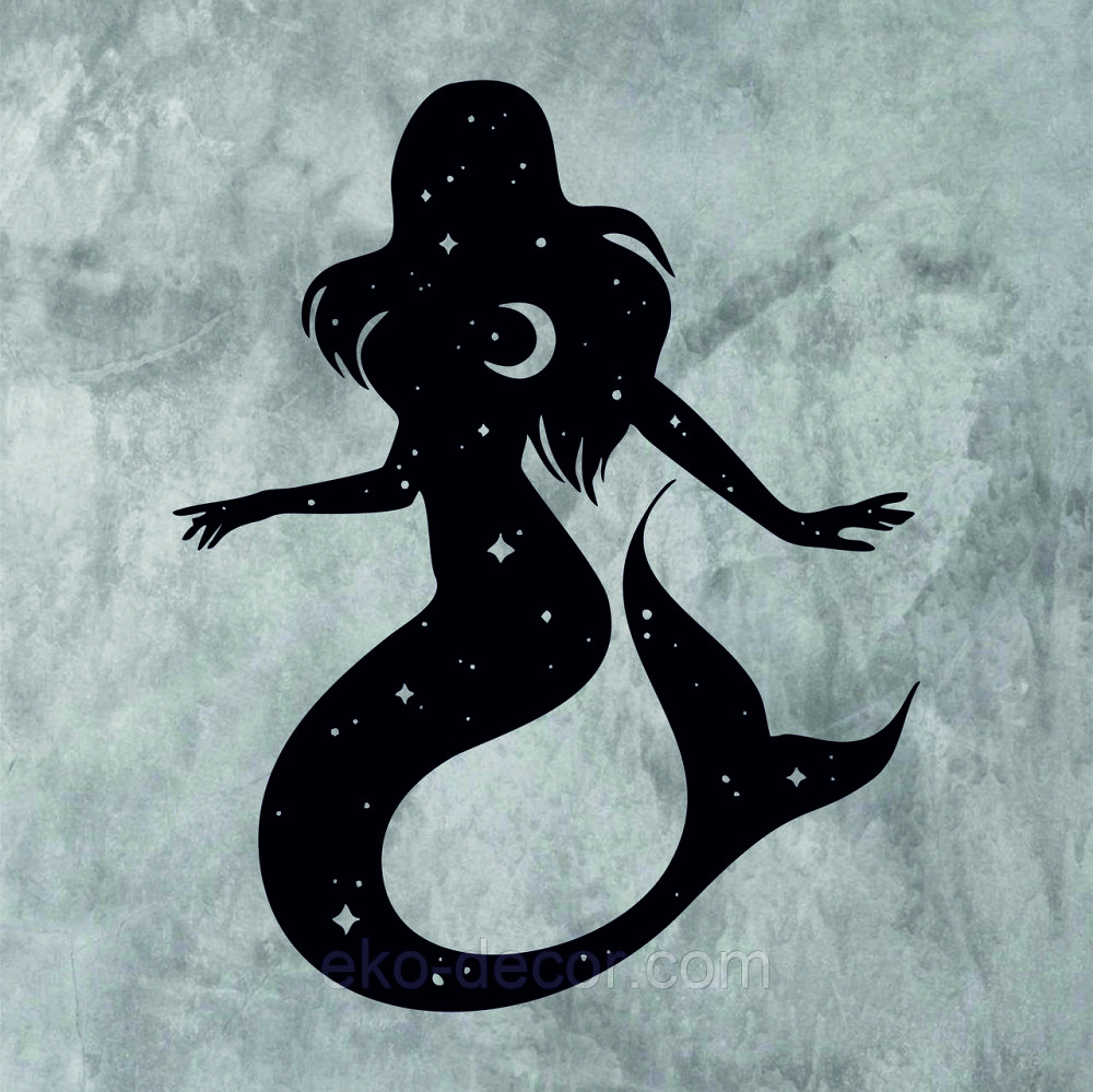 Декоративное настенное 3D Панно «Русалочка» Декор на стену с объемом 90*72 см, Черный Киев - изображение 9