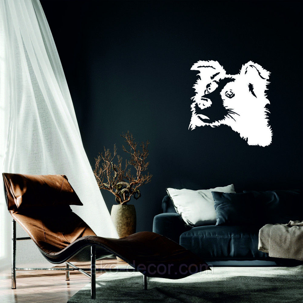 Декоративне настінне Панно «Бордер-Колі», Декор на стіну 70*68 см, Білий Київ - фото 1