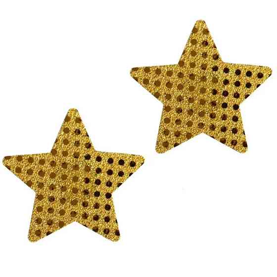 Наклейки для грудей Зірочки 8 см золотистий Київ