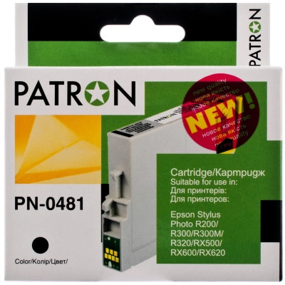 Картридж Patron для EPSON R200/300 BLACK (PN-0481) (CI-EPS-T048140-B-PN) Винница - изображение 1