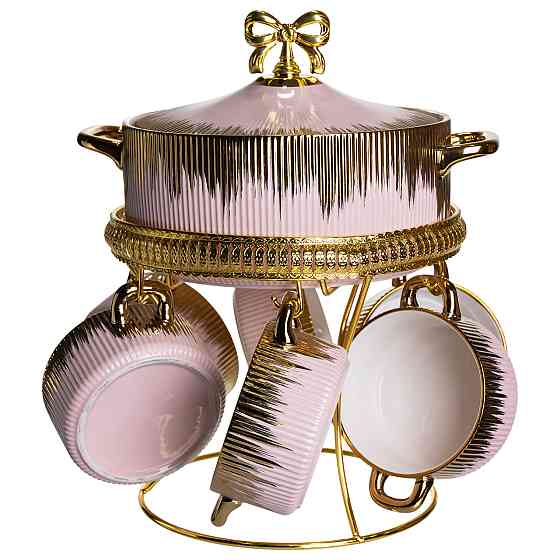 Yiwu Суповий сервіз на 6 персон супниця 2 (л) на підставці з бульйонницями 400 (мл) тарілки для Коломыя