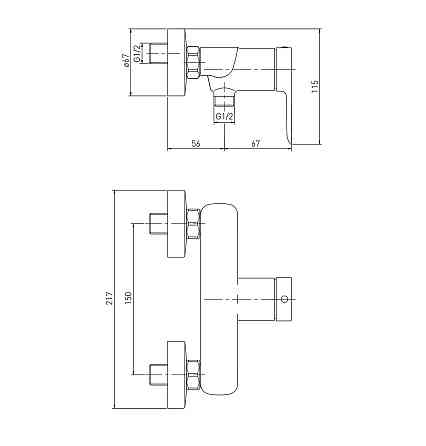 Змішувач для душу VOLLE LIBRA (1521.100101) cromo Київ