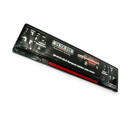 Рамка под номер стеклом с катафотом красным черный пластик Мукачево