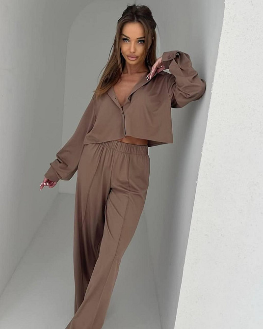 Жіночий стильний костюм дабл Армані Шоколад, 46/48 Одеса - фото 2