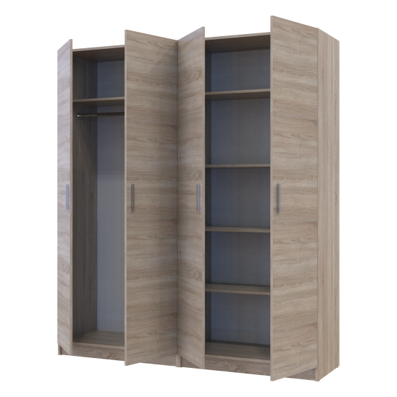 Комплект шаф для одягу з полицями Doros Промо (2 шт.) 180х48х204 см Дуб сонома (DRS-011465) Львів